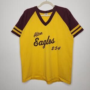 Vintage 70s Alton Eagles Club Troop Ringer Jersey Bomark Large Mens Shirt